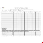 Driver Attendance Log Template example document template