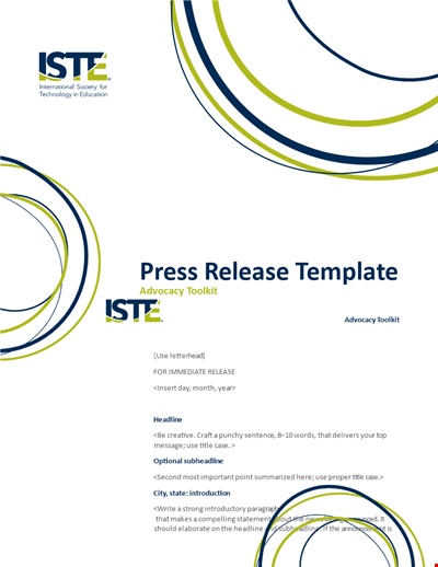 Effective Press Release Template for Your Business | Free Additional Advocacy Toolkit