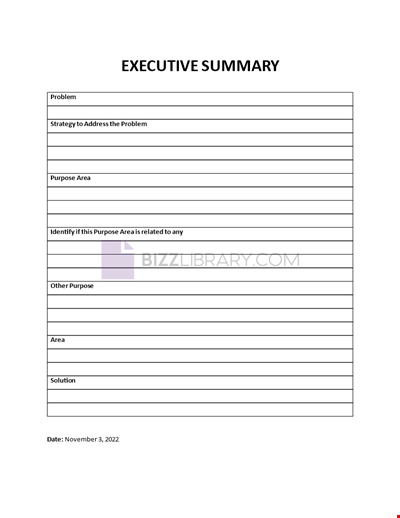 Executive Summary Example Template