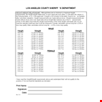 Ideal Male and Female Weight Chart example document template