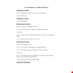 Create an Effective Seasonal Employee Training Schedule Template example document template
