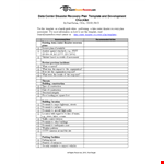 Data Center Disaster Recovery Plan Example example document template