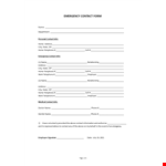 Emergency Contact Form example document template