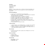 Fresher Teacher Resume Sample Download example document template