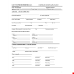 Corporate Housing Rental Application example document template