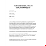 Team Leader cover letter example document template