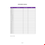 Appointment Schedule template example document template