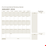 Marketing Calendar Template Download example document template