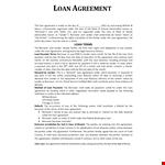 Loan Agreement Template - Editable & Printable example document template