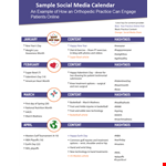 Social Media Planning Calendar Example example document template