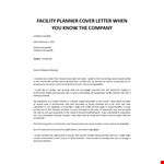 Facility manager cover letter sample example document template