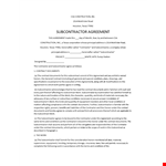 Subcontractor Agreement Template - Simplify Contractor Work example document template