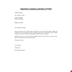Invoice cancellation letter example document template 