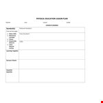 Physical Lesson Plan Template example document template