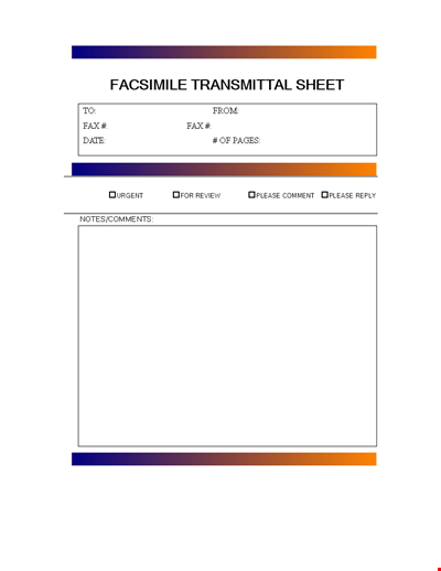 Fax Cover Sheet Template