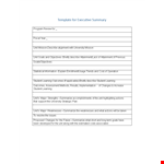 Effective Executive Summary Template for Student Learning Goals Description example document template
