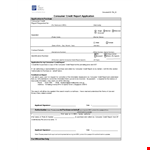 Free Consumer Credit Report Application example document template