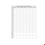 Weekly Scheduling Calendar Template example document template