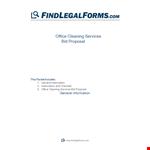 Office Cleaning Services Bid Proposal example document template