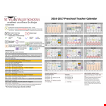 Preschool Teacher Calendar Template for Easy Classroom Organization example document template