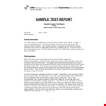 Engineering Test Report example document template