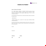 Power of Attorney sample example document template