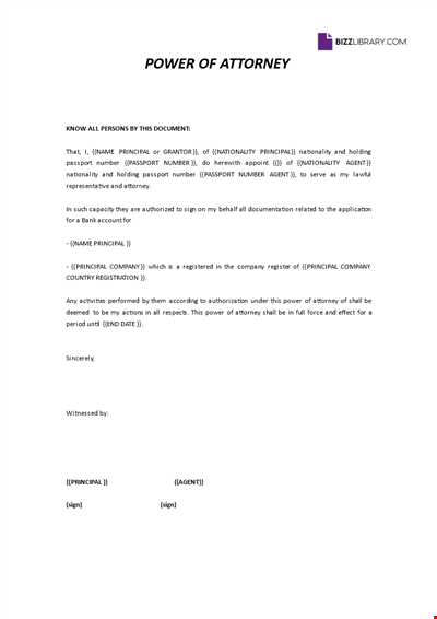Power of Attorney sample