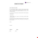 Power of Attorney sample example document template 