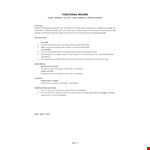 Functional Resume Sample Template example document template