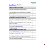 Local Moving Checklist Template: Ensure a Smooth Move with Our Handy Checklist example document template