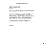 Marketing Staff Application Letter example document template 