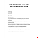 Interaction Designer cover letter example document template