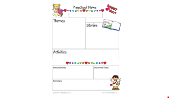 Preschool Newsletter Template