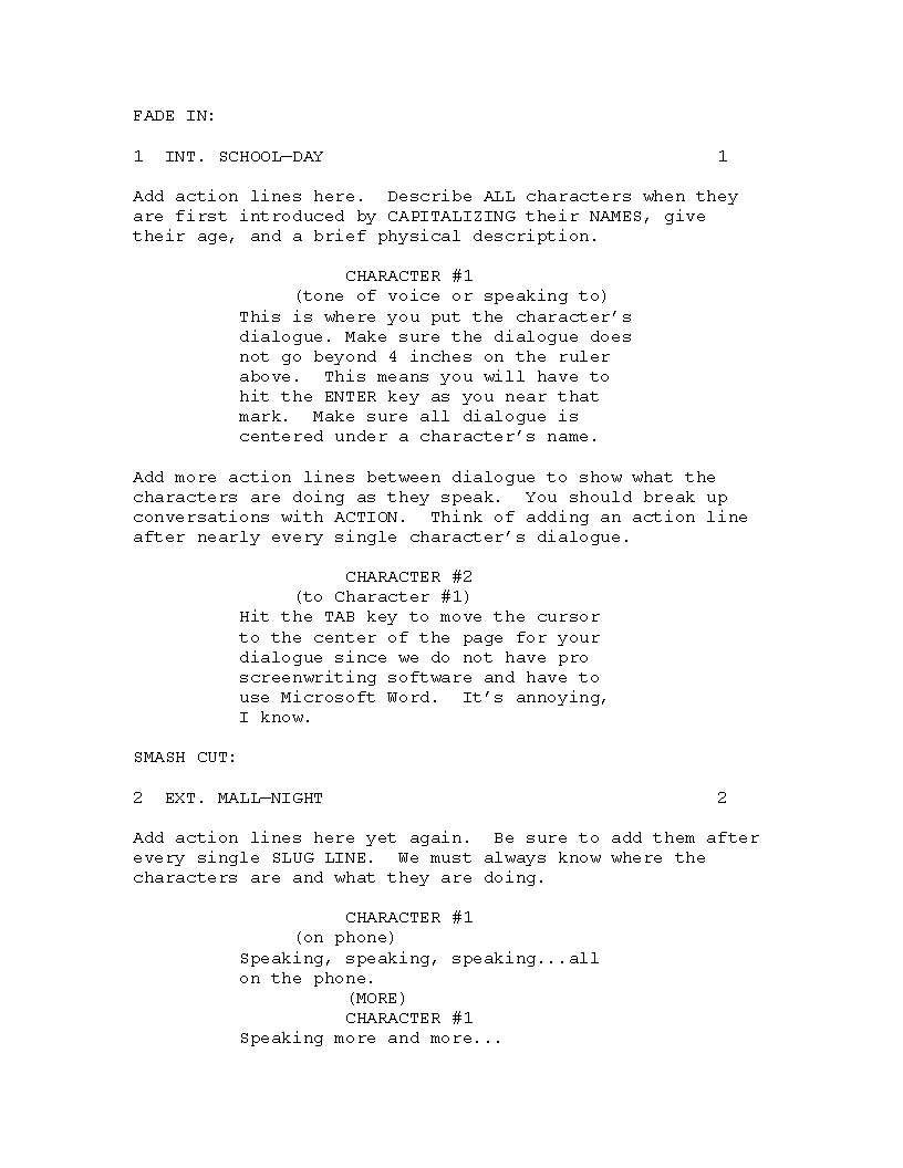 script example template