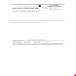 Employee Suggestion Evaluation Form Sample example document template