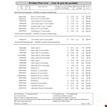 Download Free Product Price Sheet PDF Template - Rdkatjcc | Sauvignon | Cabernet example document template