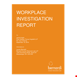 Workplace Report example document template