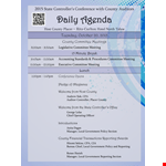 Daily Hours Agenda Template - Efficiently Organize Your State and County Activities example document template