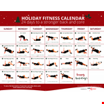 Holiday Fitness Calendar Template example document template