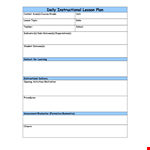 Generic Lesson Plan Template example document template
