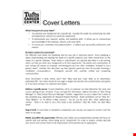 Expert Cover Letter Format for Tufts Position - Highlight Your Employable Skills example document template