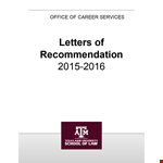 Letter of Recommendation for Employment: Sample Letters and Tips example document template