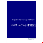 Client Service Strategy Template example document template