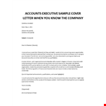 Accounts Executive cover letter example document template