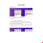 Bill Of Sale example document template