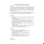 Accounting Manager Job Description example document template