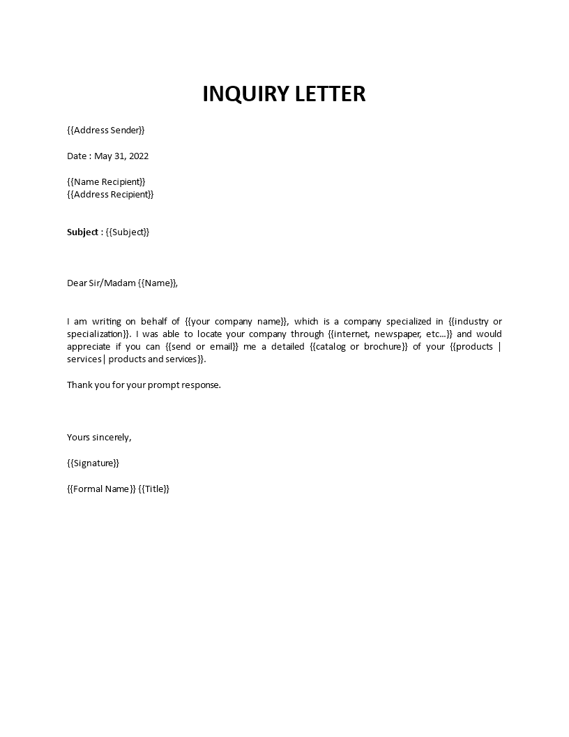 letter of inquiry