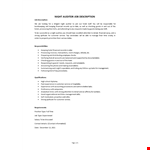 Night Auditor Job Description example document template