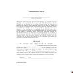 Create a Corporate Resolution Form for Your Corporation - Secretary Assistance Available example document template