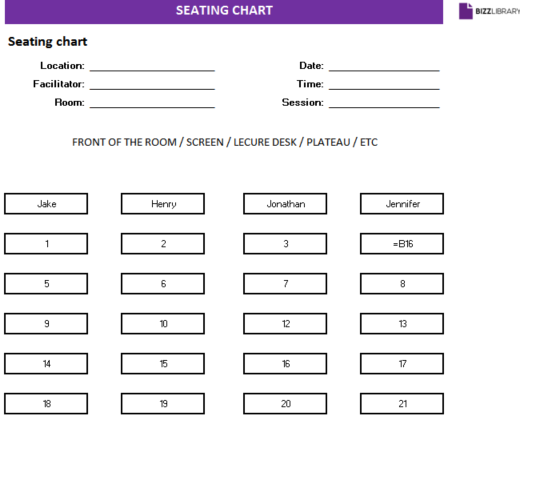 seating chart sample